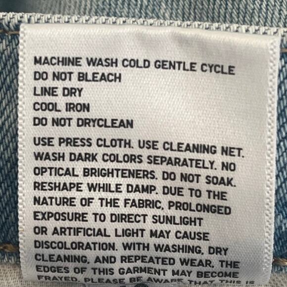 Women's Uniqlo Light Blue Slim Flared High Rise Frayed Hem Jeans Sz 10 - Picture 8 of 8